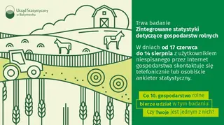 Powiększ obraz: Informacja o wywiadach telefonicznych i osobistych w gospodarstwach rolnych w badaniu Zintegrowane statystyki dotyczące gospodarstw rolnych